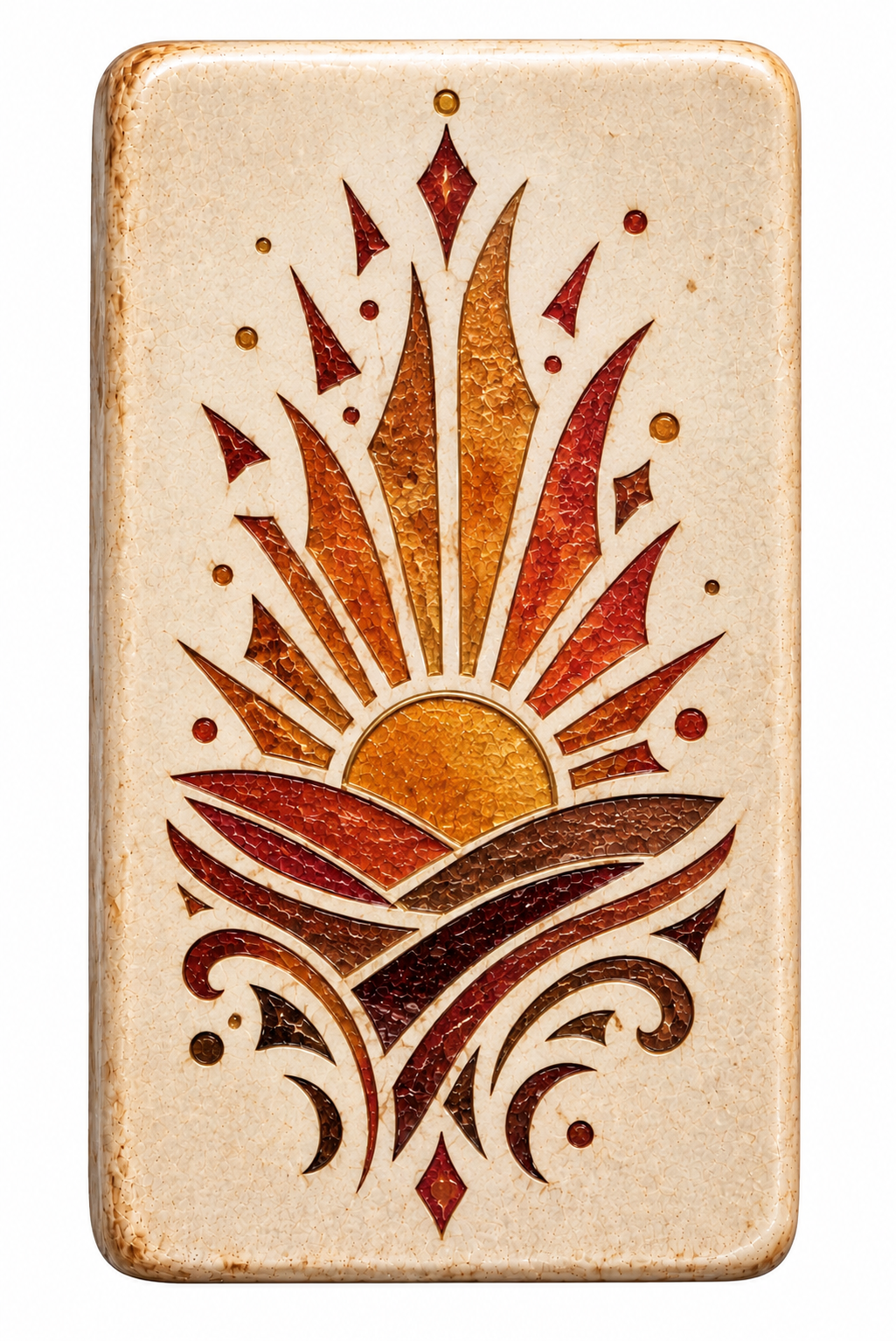 Artefact tile bearing an abstract symbol that must be found